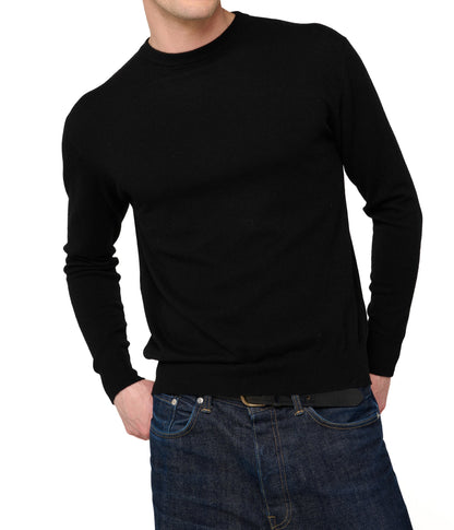 Balldiri 100% Kaschmir Herren Pullover Rundhals 2-fädig