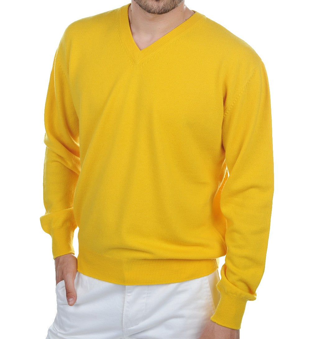 Balldiri 100% Kaschmir Herren V-Pullover 4-fädig