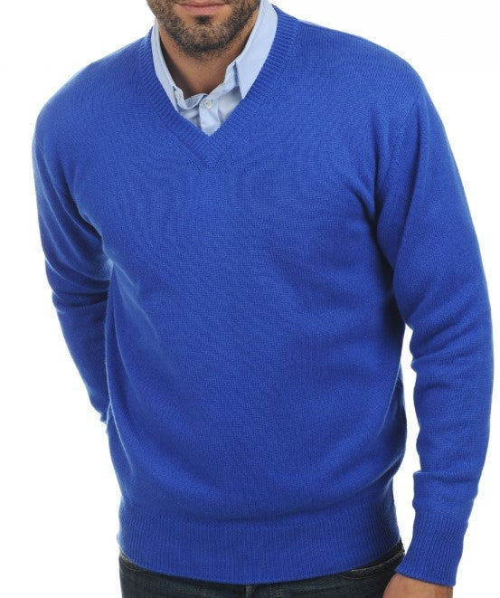 Balldiri 100% Kaschmir Herren V-Pullover 4-fädig