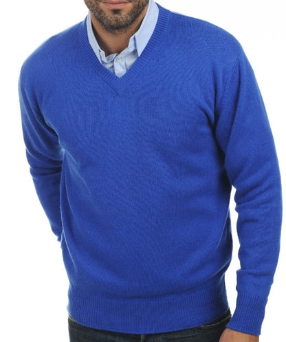 Balldiri 100% Kaschmir Herren V-Pullover 4-fädig