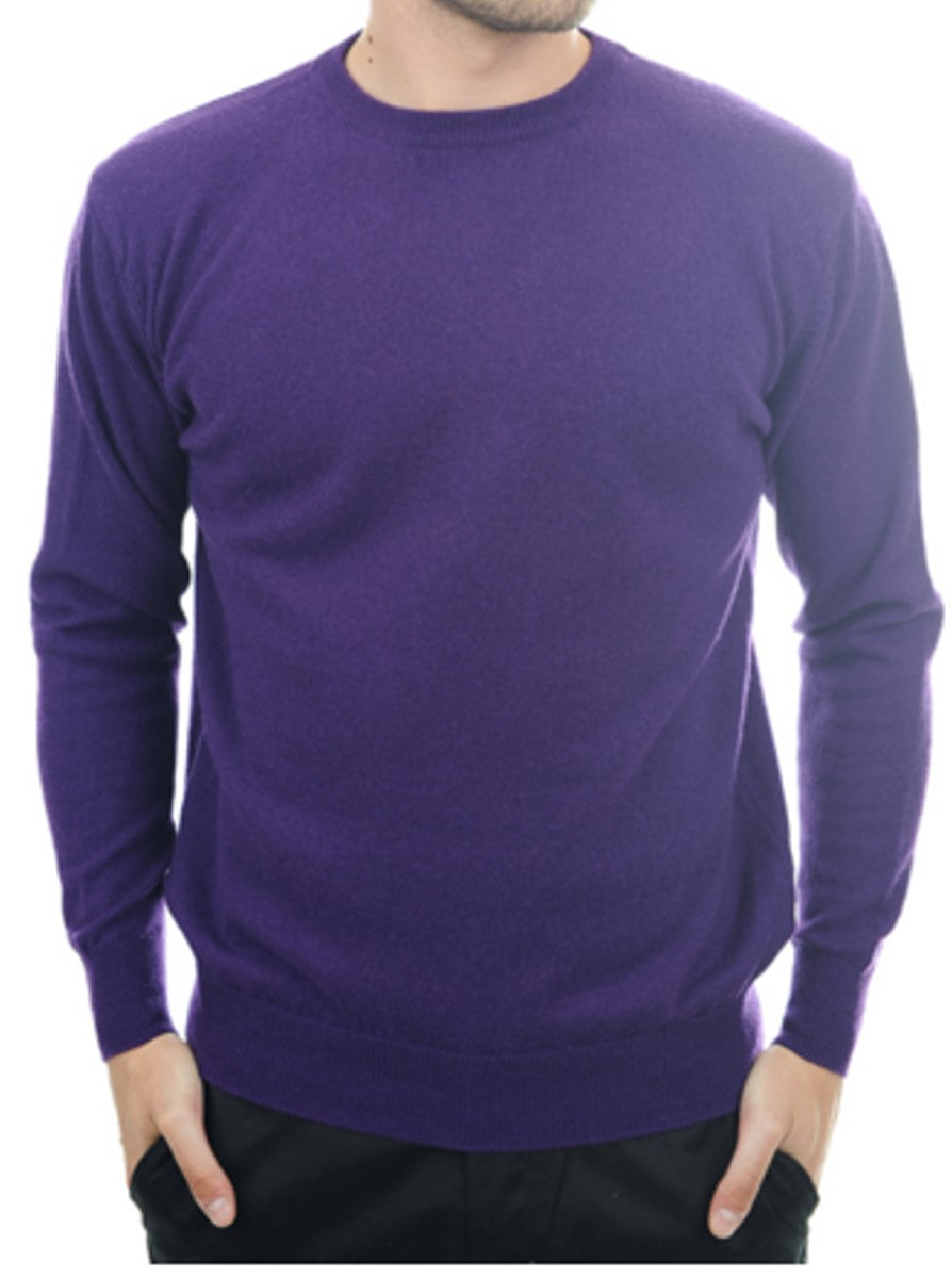 Balldiri 100% Kaschmir Herren Pullover Rundhals 2-fädig