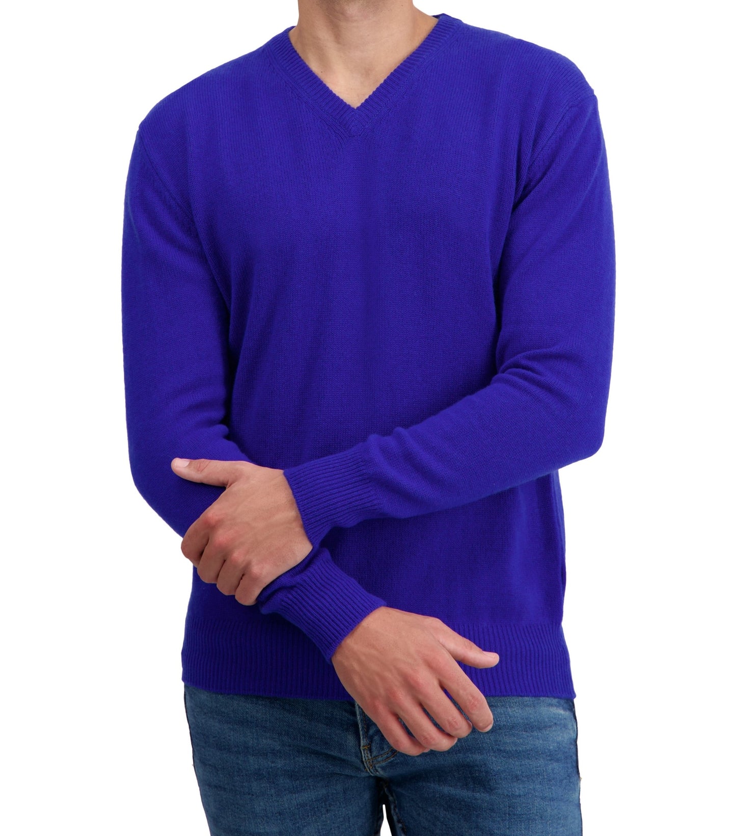 Balldiri 100% Kaschmir Herren V-Pullover 4-fädig