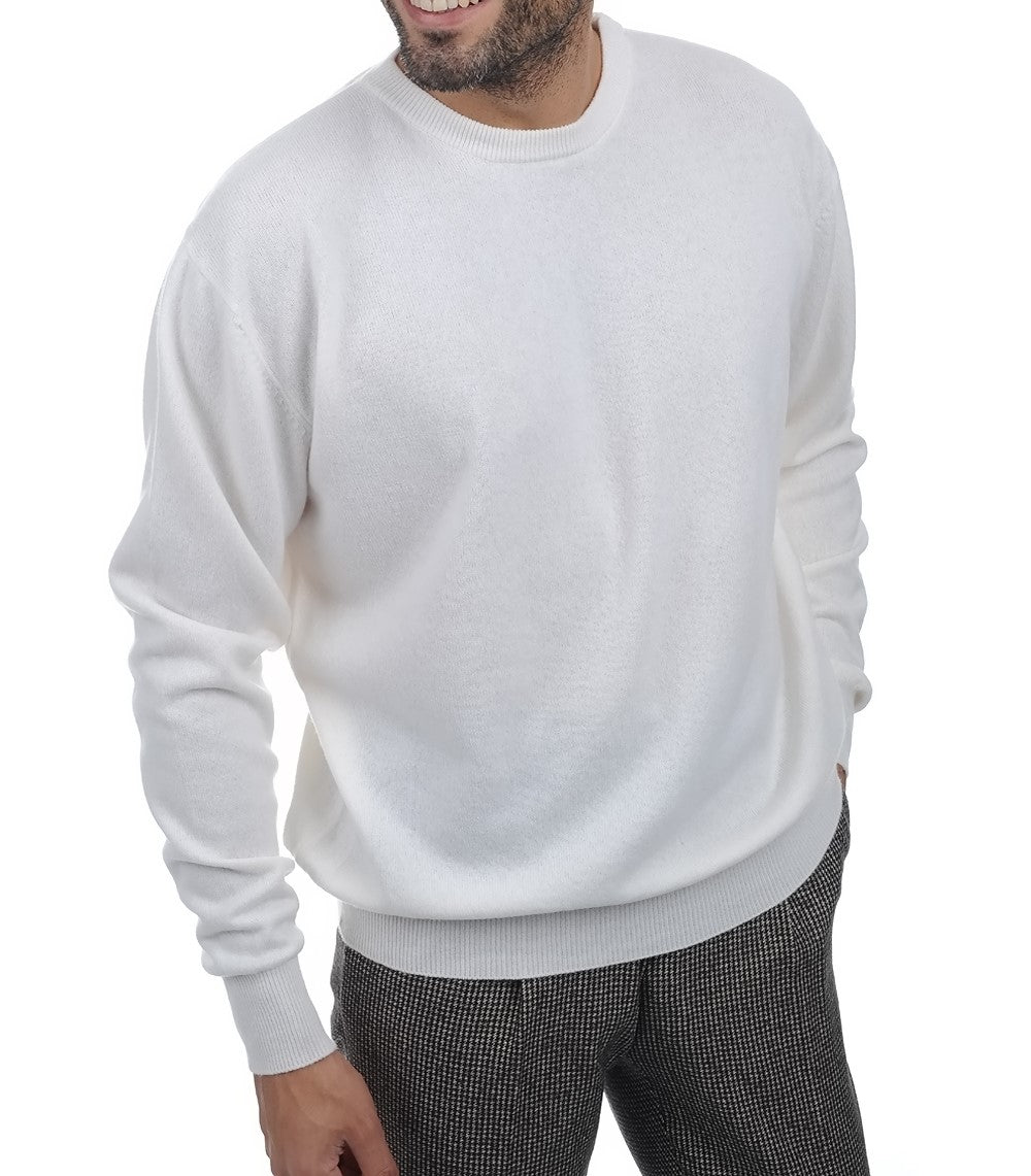 Balldiri 100% Kaschmir Herren Pullover Rundhals 2-fädig