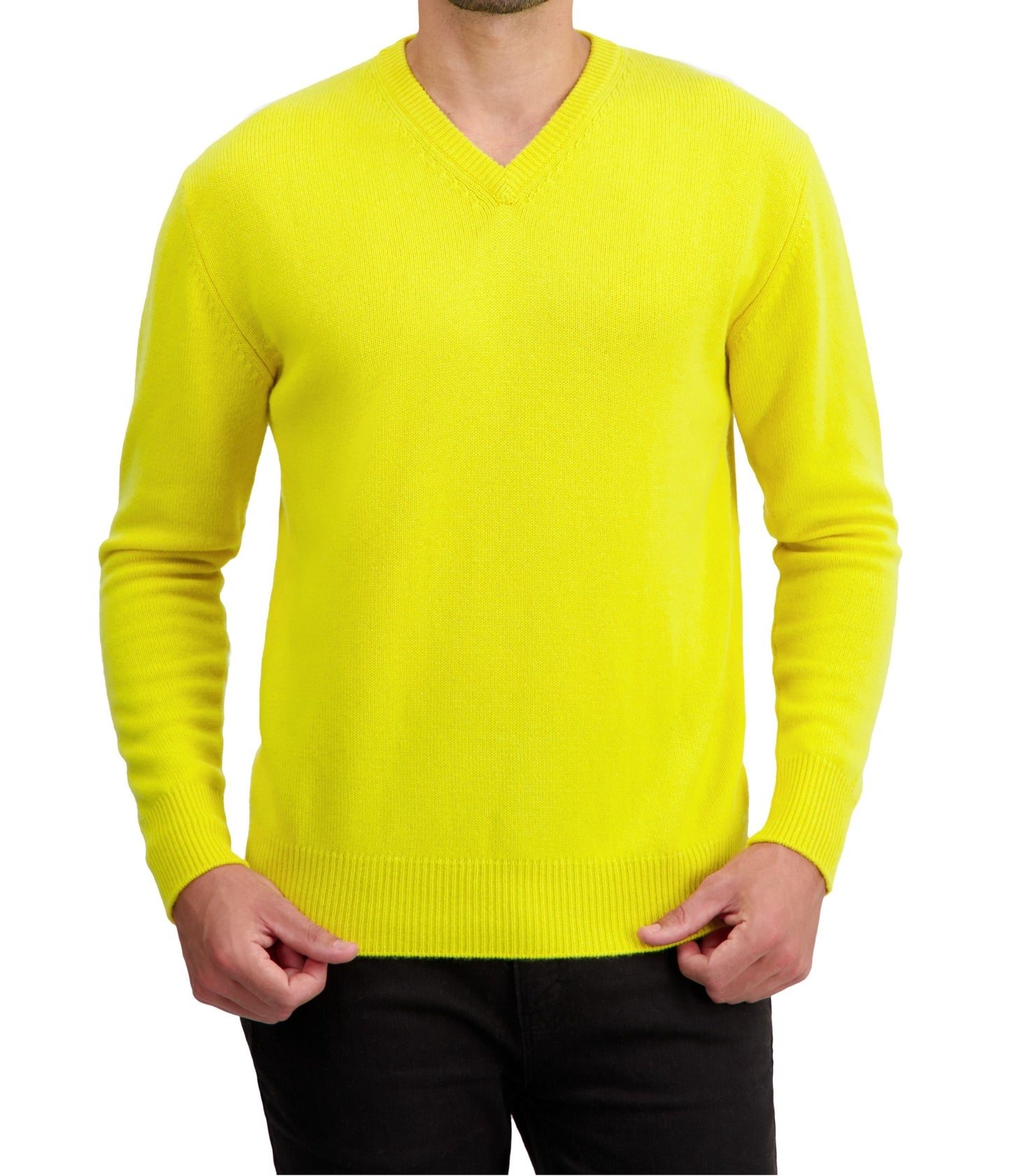 Balldiri 100% Kaschmir Herren V-Pullover 4-fädig